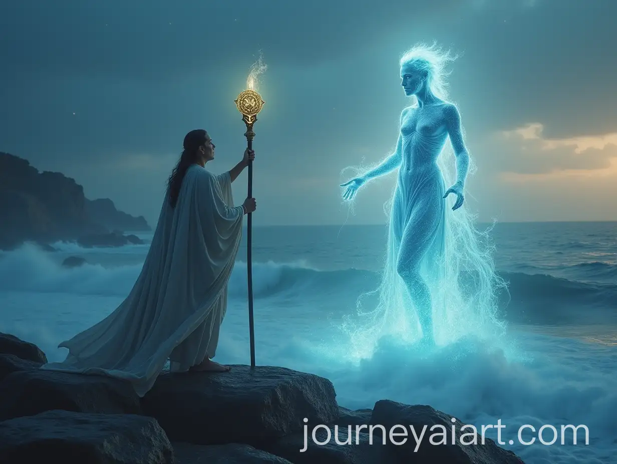 Ancient-Greek-Summoner-Conjuring-Water-Spirit-at-Dusk