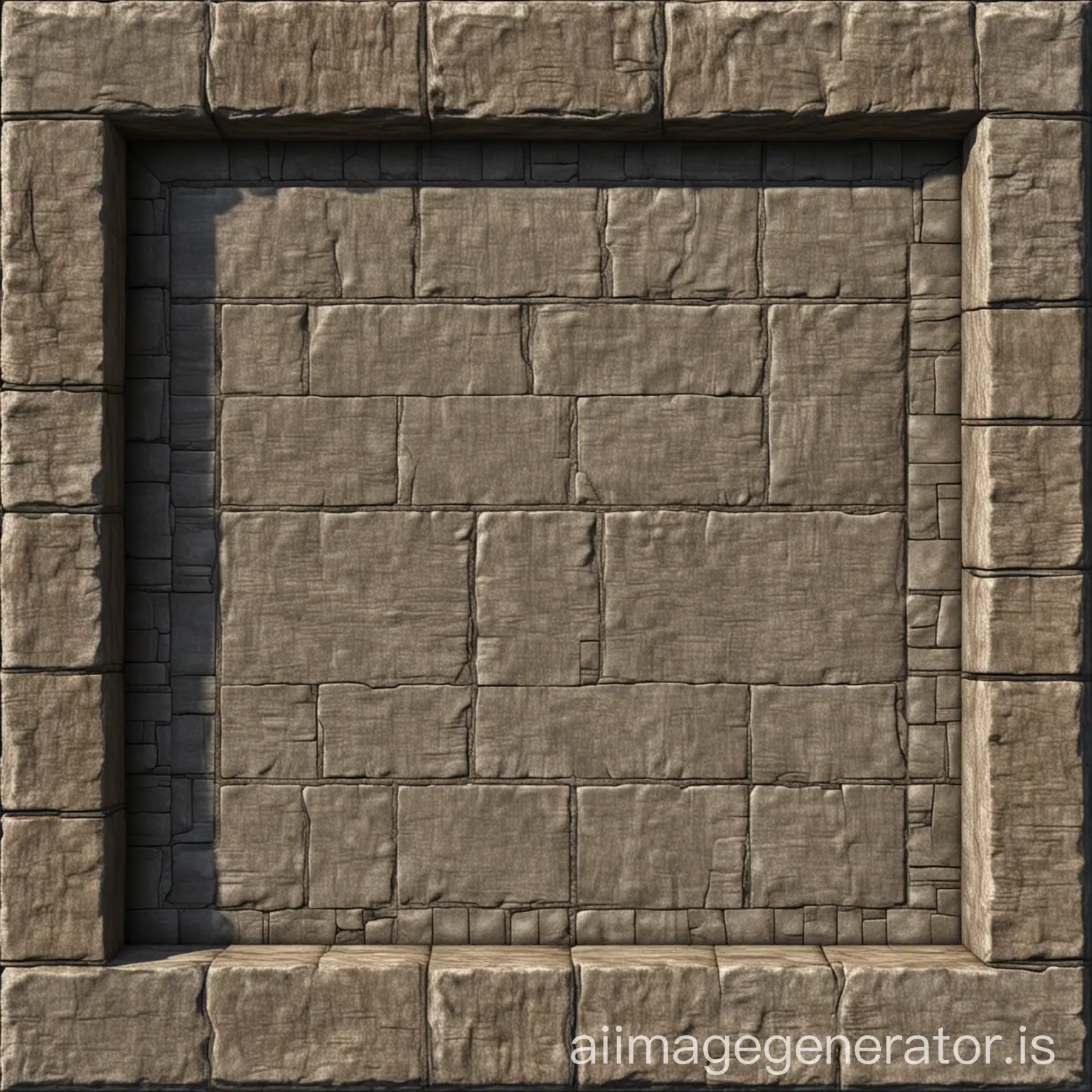 an empty checkerboard patern like stone slab, 8 by 8, with a dungeons/stone style, and a cool boarder