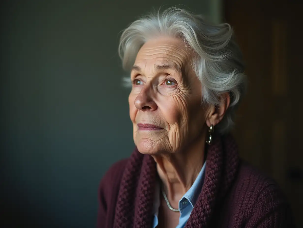 Portrait-of-a-Contemplative-Senior-Woman-with-Cancer