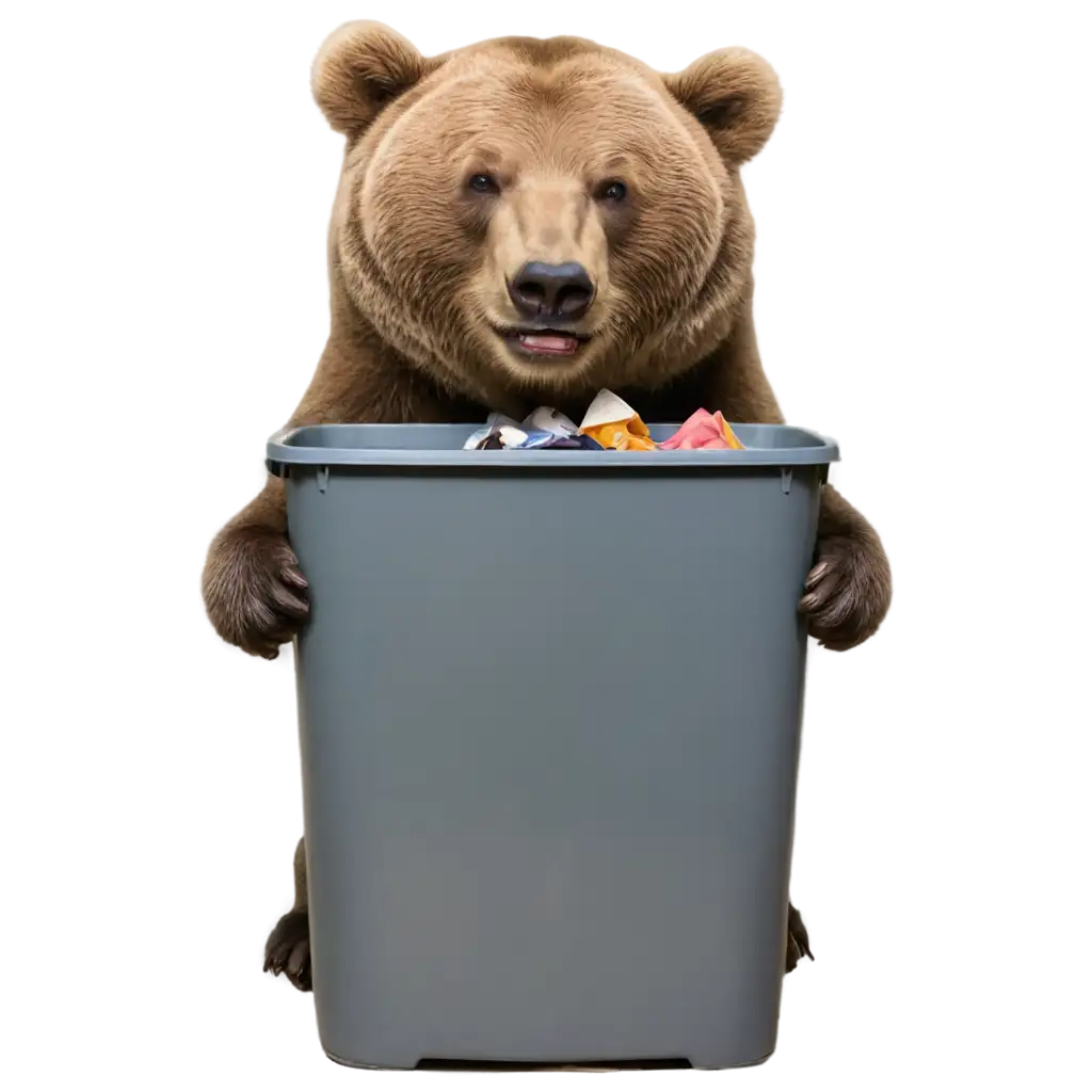 Happy-Bear-Looking-Through-My-Trash-PNG-Image-Curious-Bear-Scene