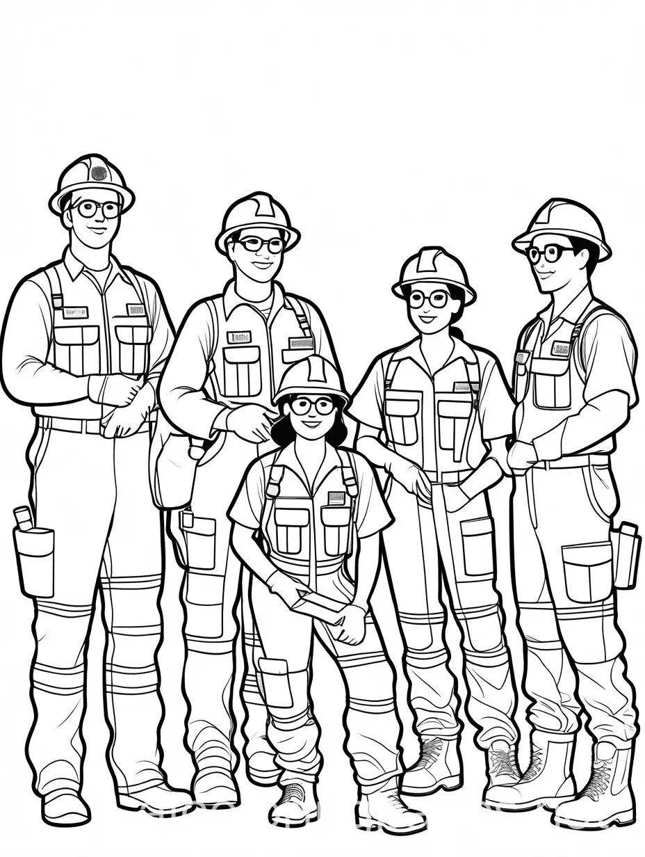 Conservation-Corps-Members-Wearing-PPE-and-Gloves-Coloring-Page