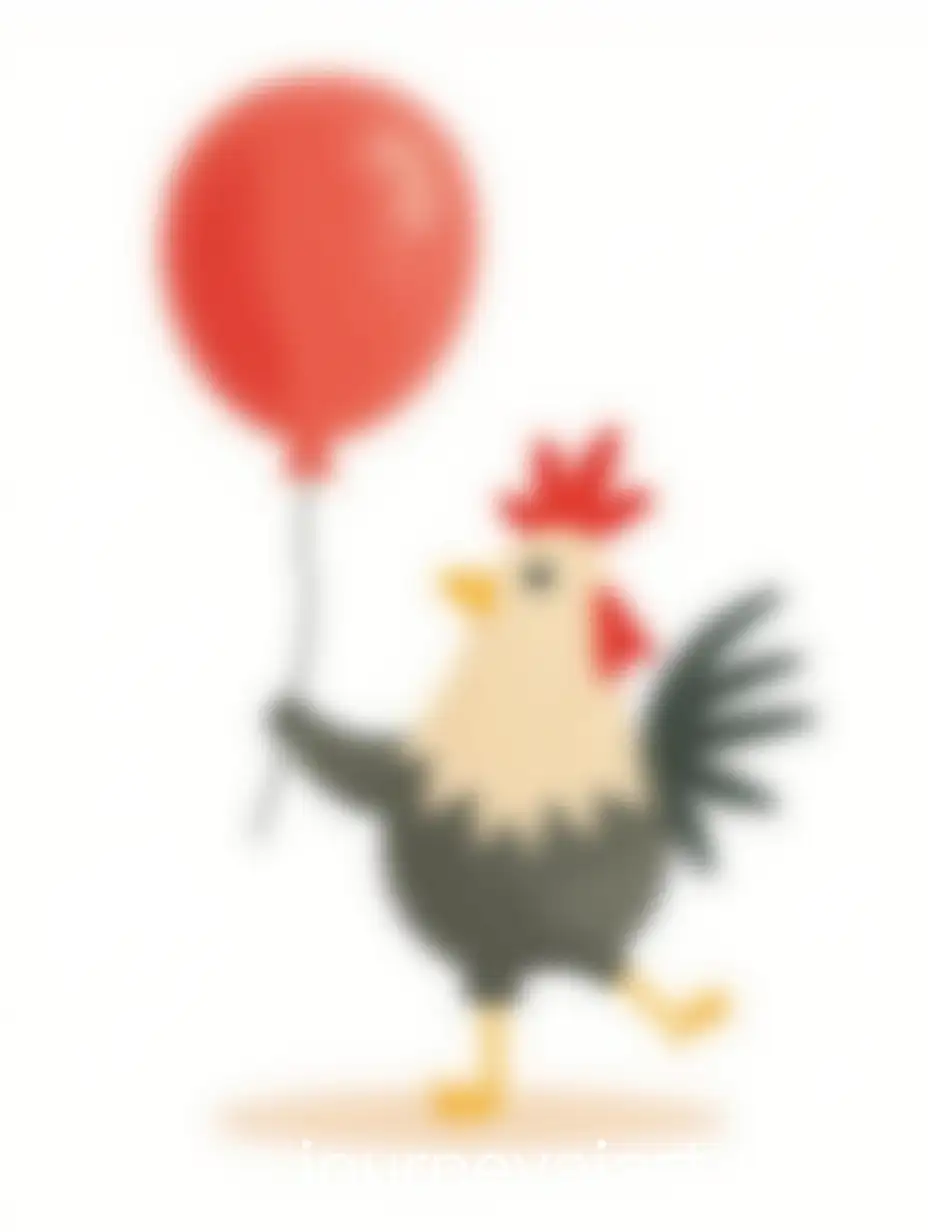Congratulations-Greeting-Card-Rooster-Holding-Red-Balloon