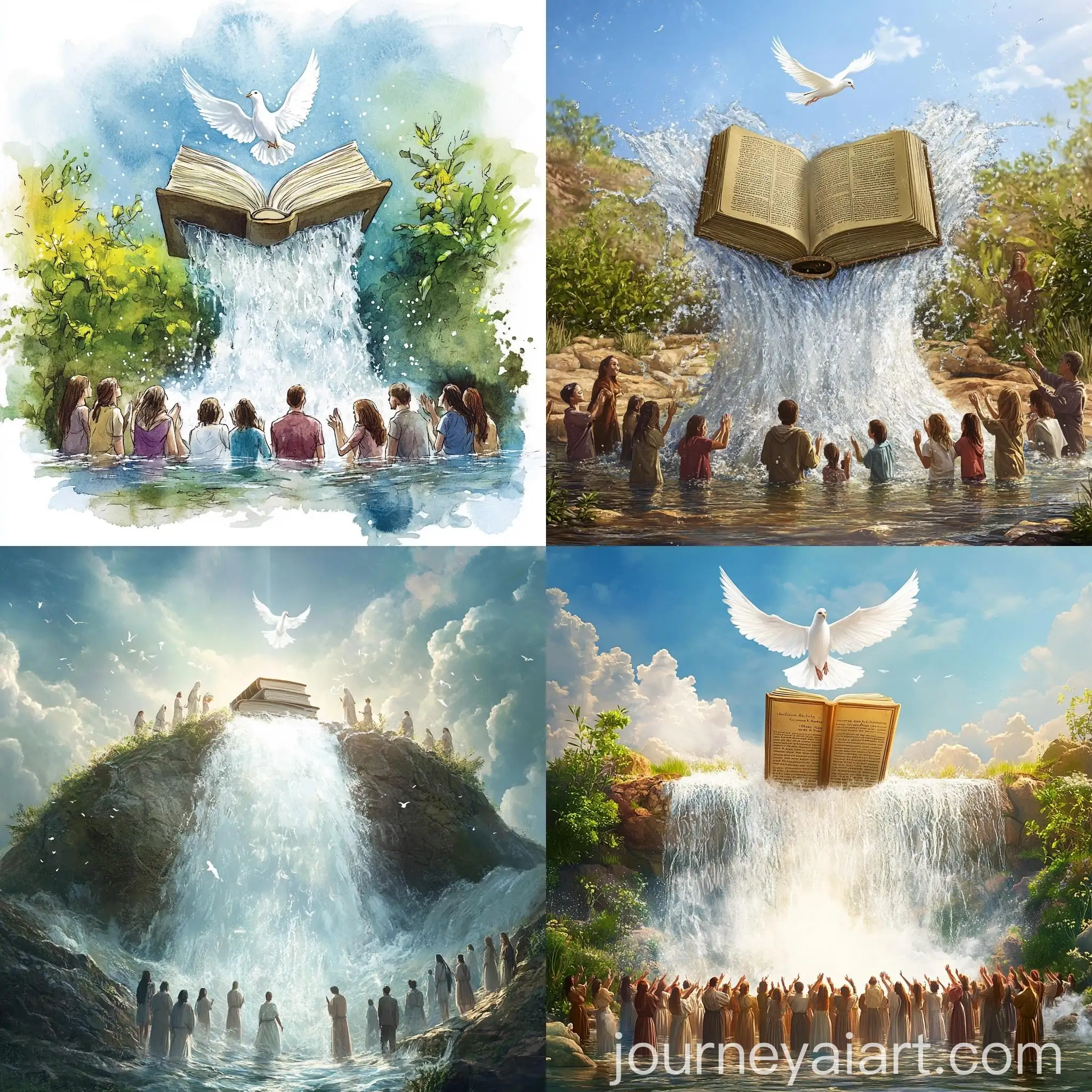 Modern-Church-Banner-Bible-Fountain-Blessing-Praying-Women