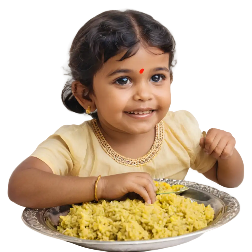 Authentic-Onam-Sadhya-Kerala-Food-PNG-Image-Child-Enjoying-Traditional-Meal