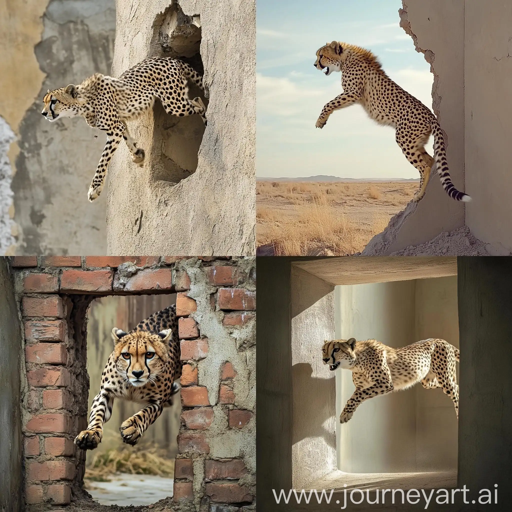 Cheetah-Jumping-Through-the-Wall-in-Dynamic-Action