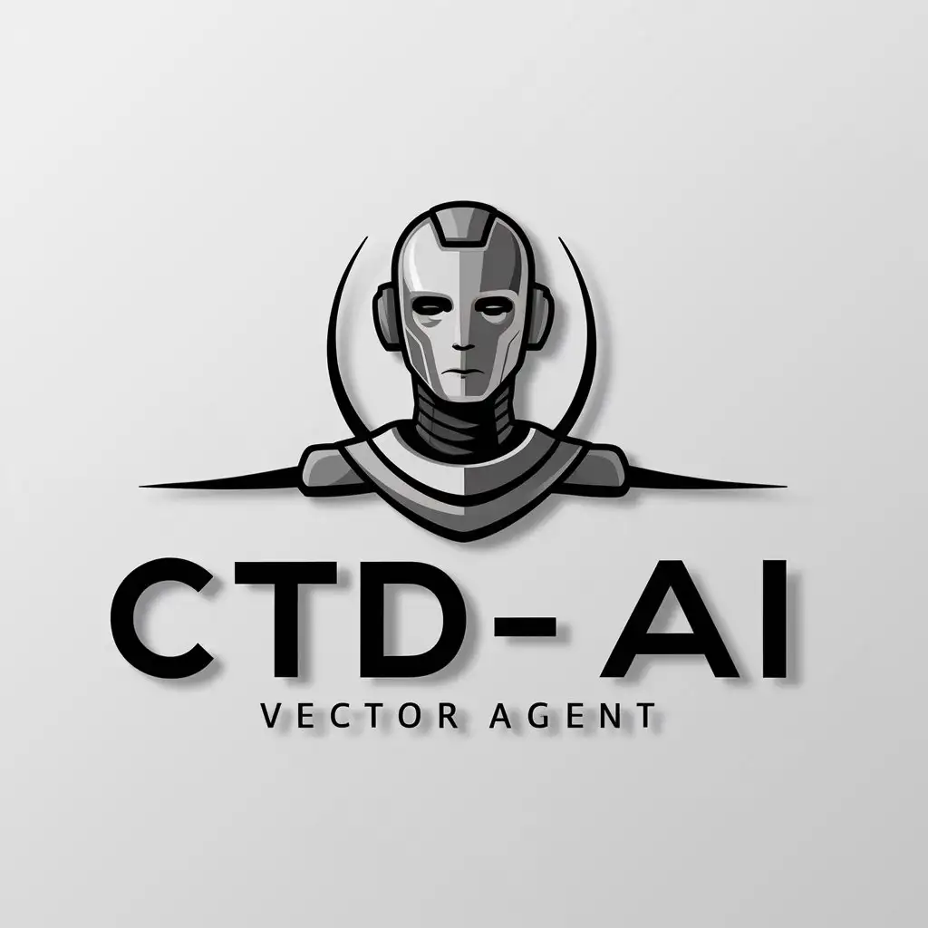 LOGO Design for CTDAI Vector Logo with AI Agent Symbol and Clear Background