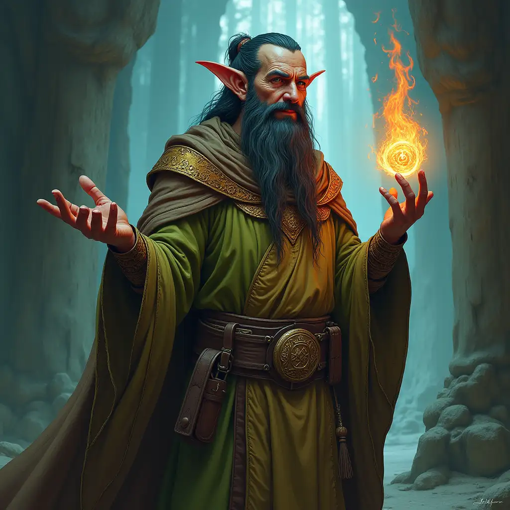 Ancient Archmage Yurek The Elf Wizard of Syngorn