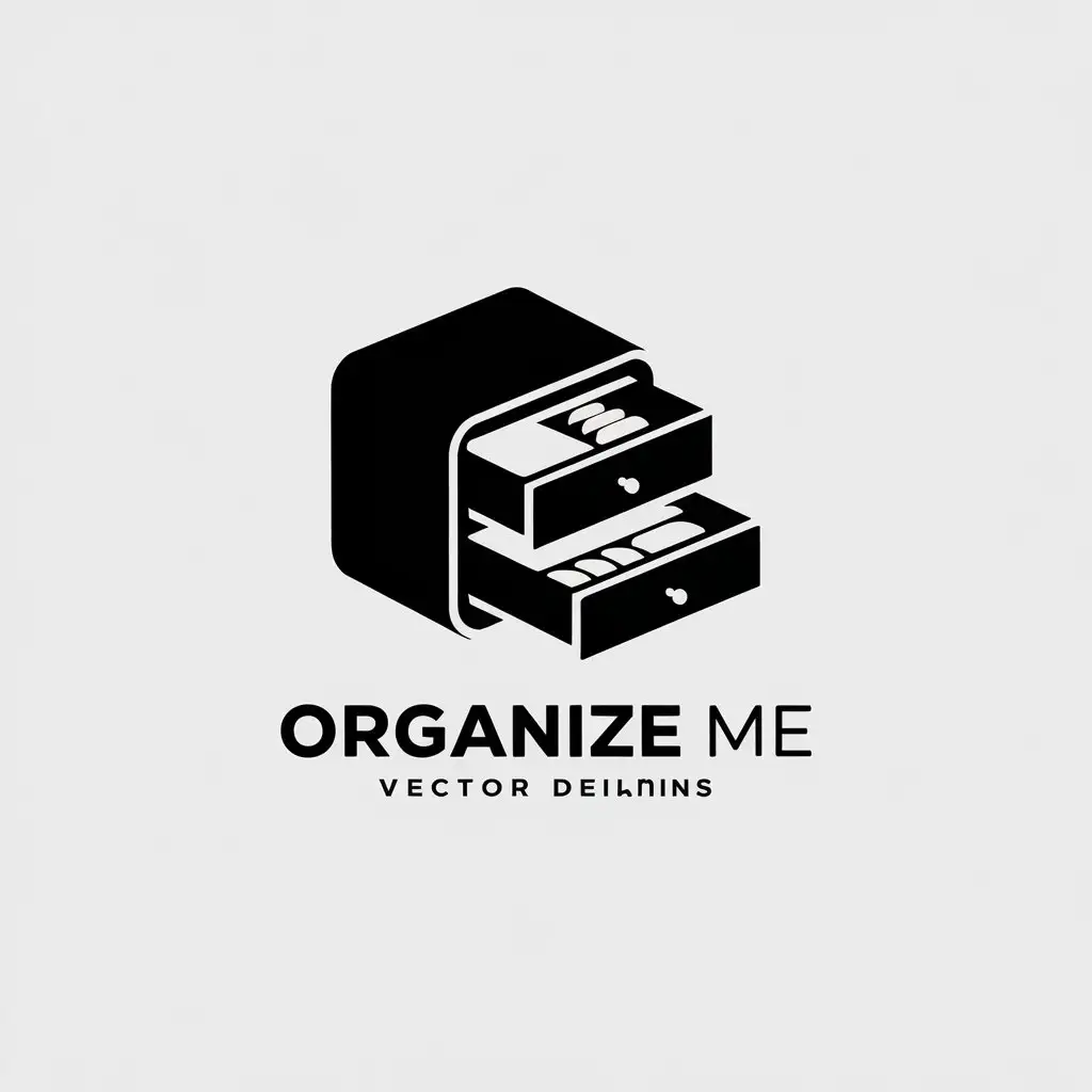 LOGO Design for Organize Me Minimalistic Open Drawer with Neatly Arranged Items Theme