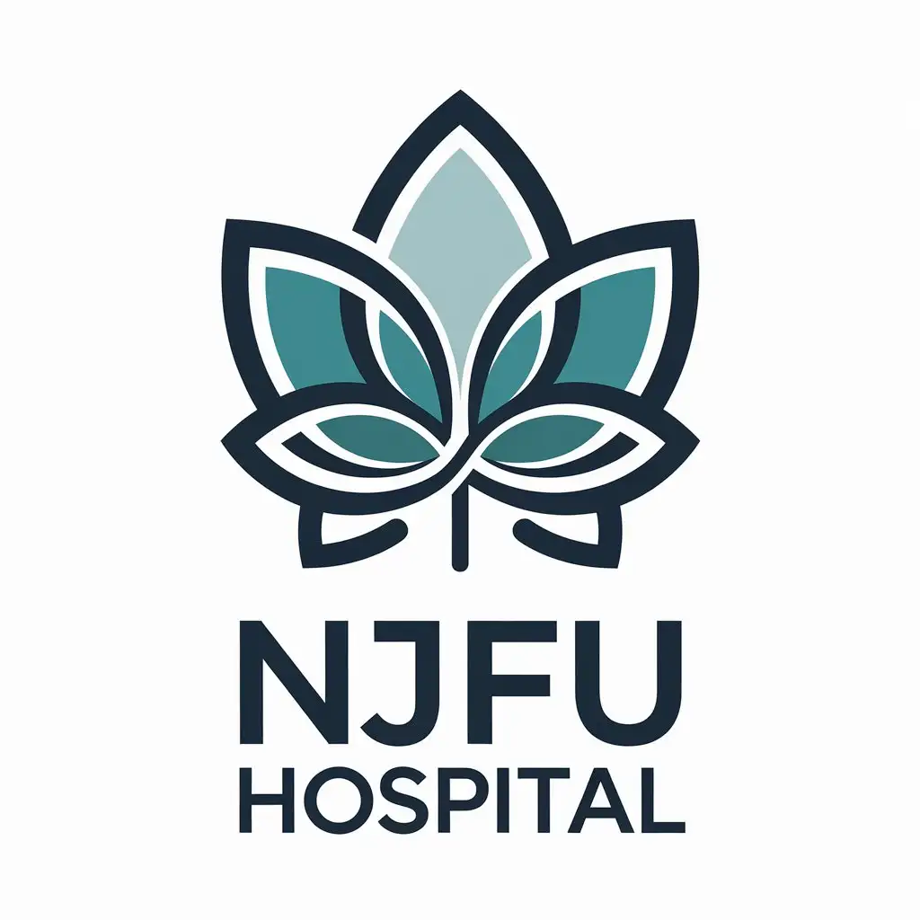 LOGO Design for NJFU Hospital Leaf Symbol with Moderate Style for Medical Dental Industry