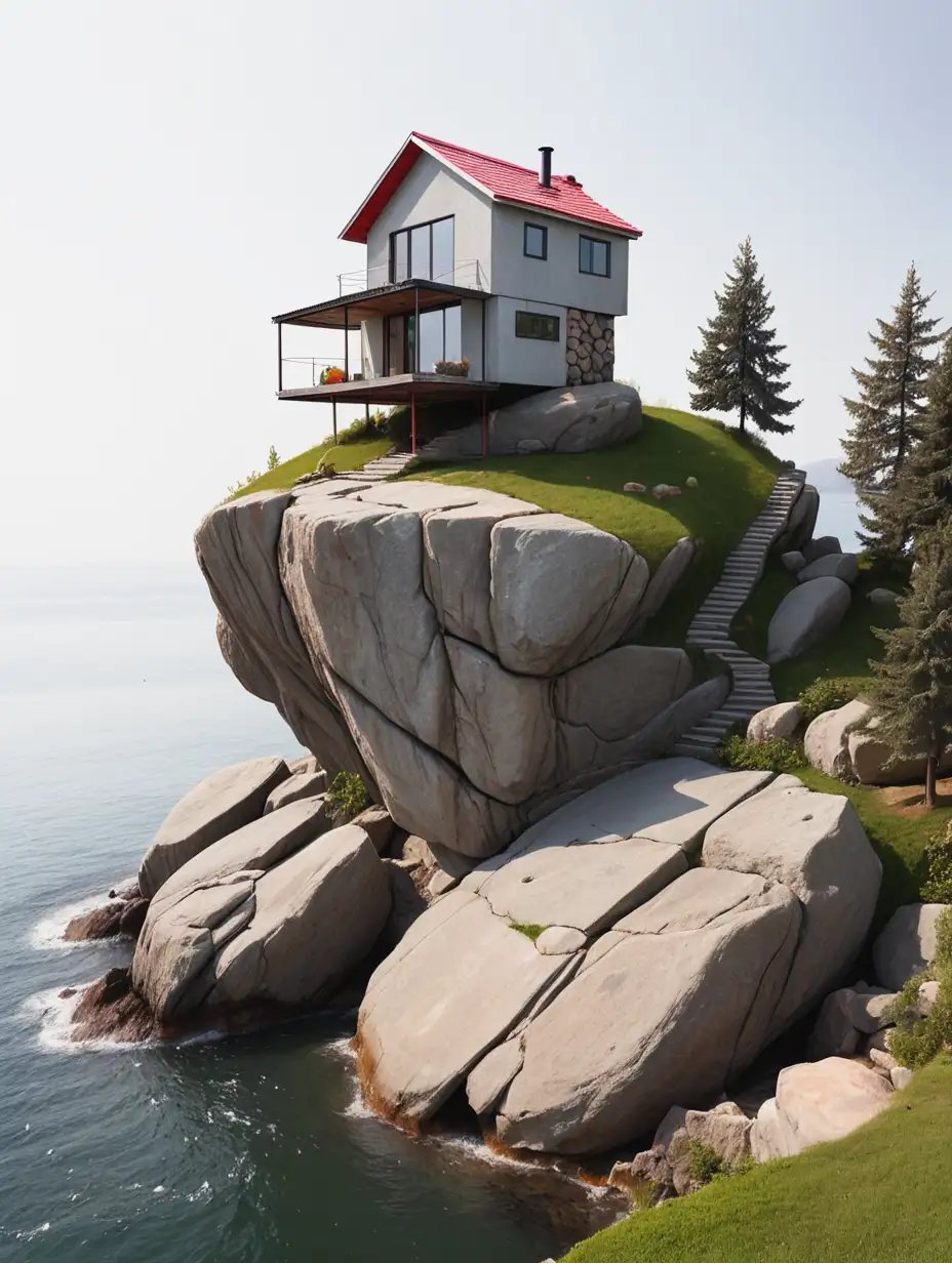 A small house built on a rock.