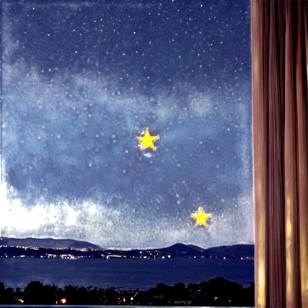 stars falling outside the window