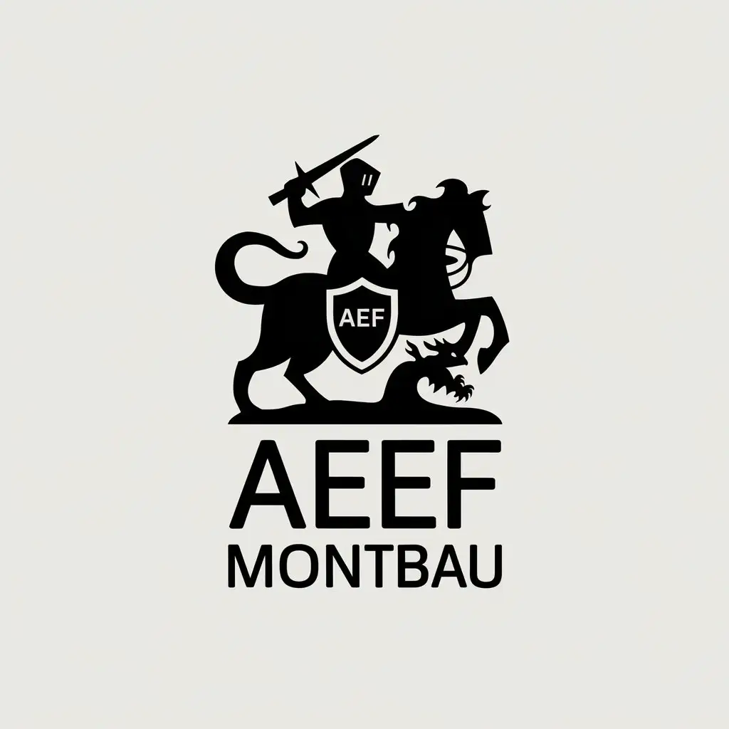 LOGO-Design-for-AEEF-Montbau-Knight-with-Spear-Kills-a-Dragon