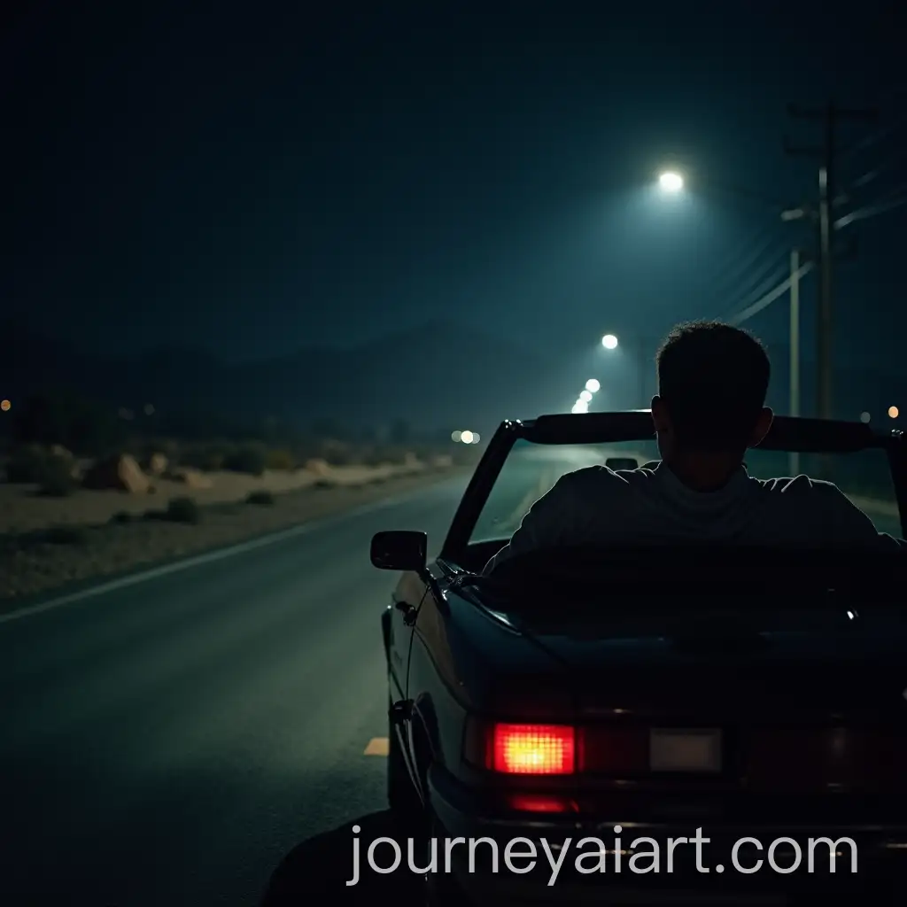 Man-Driving-Car-at-Night-on-Deserted-Street-Realistic-Spooky-Scene