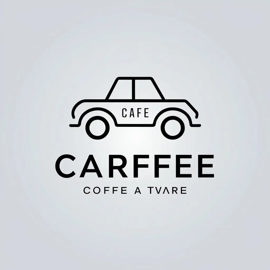 a vector logo design,with the text "carffee", main symbol:car cafe,Minimalistic,be used in coffee industry,clear background