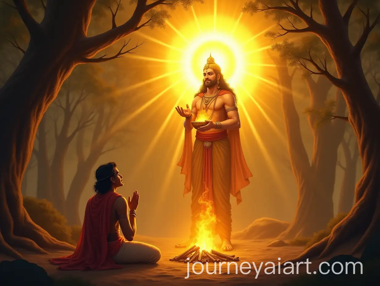 Yudhishthir-Praying-to-the-Sun-God-in-the-Pandava-Hermitage