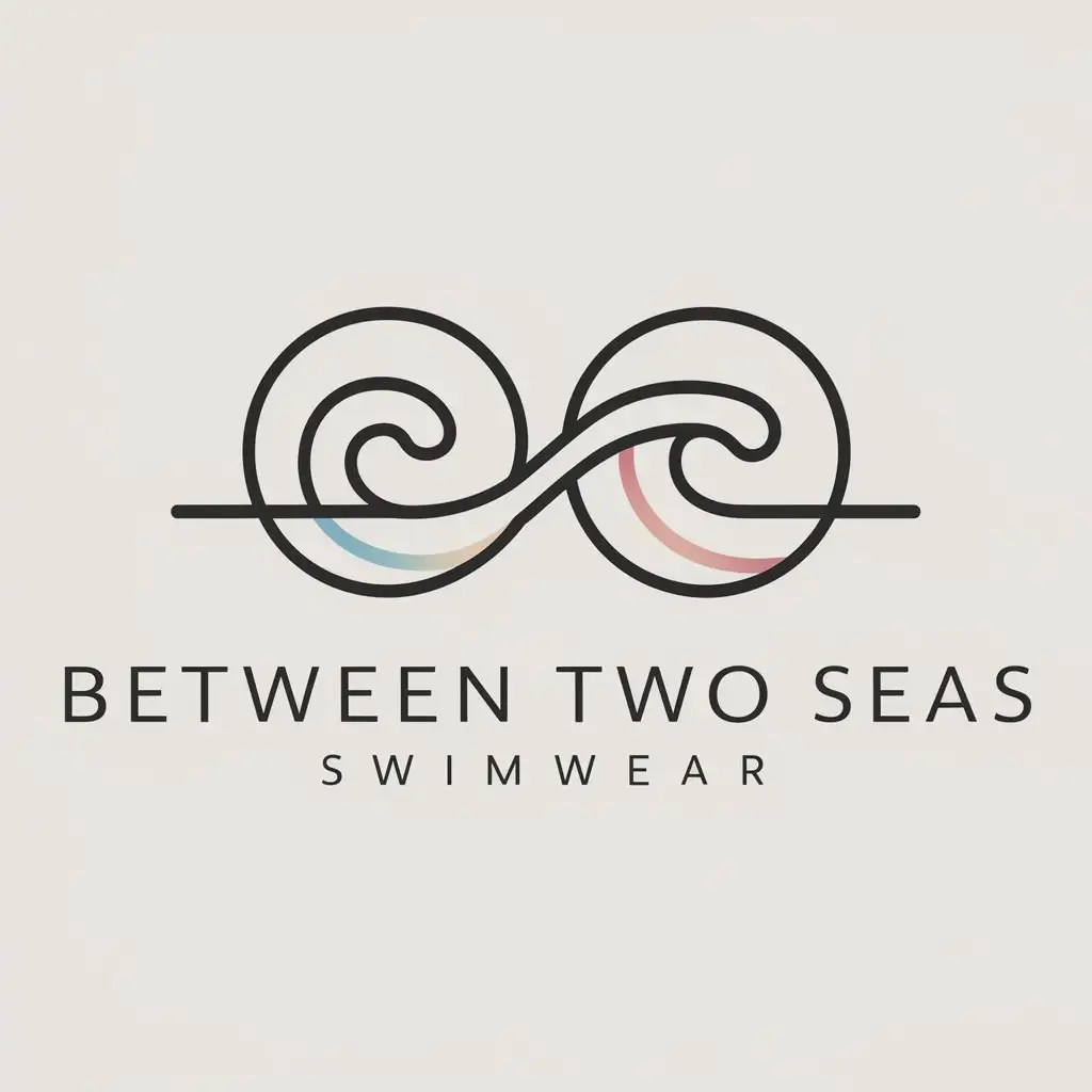 Modern Swimwear Brand Logo Design Between Two Seas