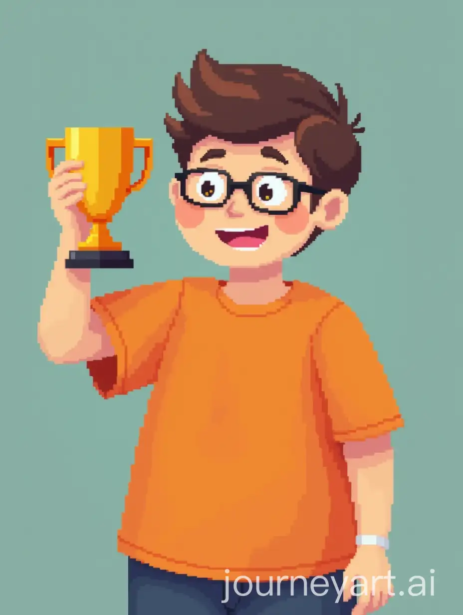 Chubby-Young-Boy-with-Glasses-Celebrating-Victory-with-Trophy