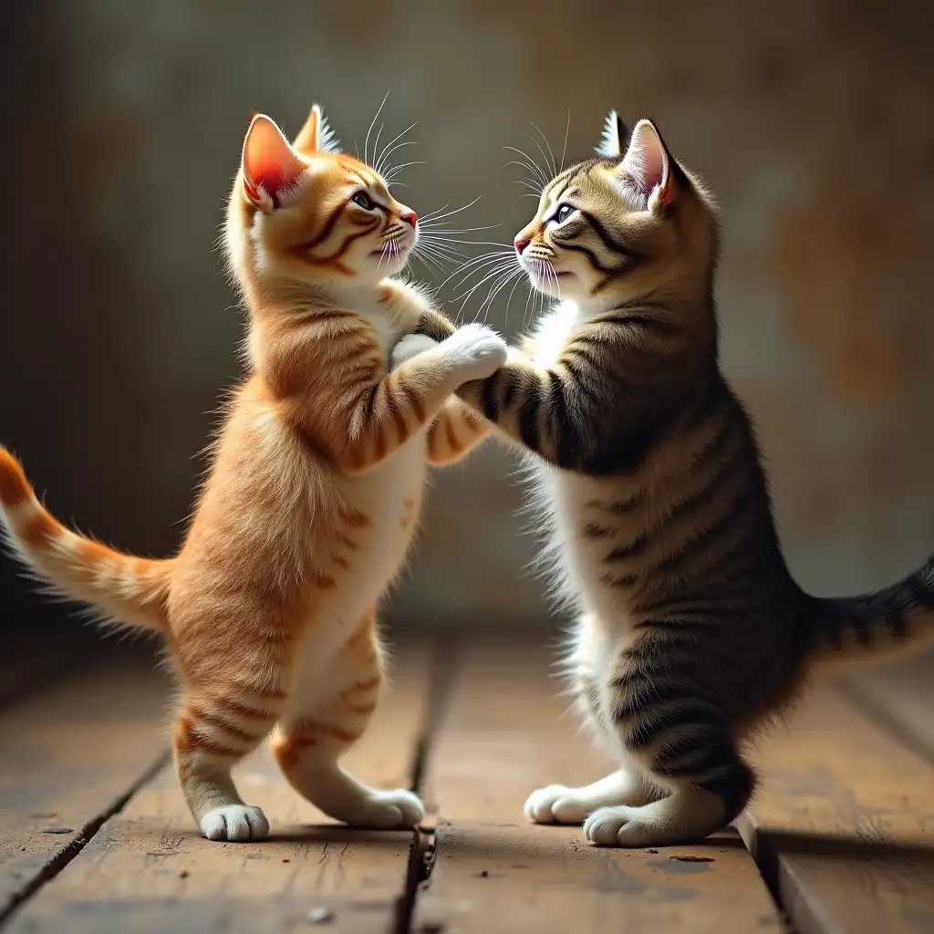 two cat fighting