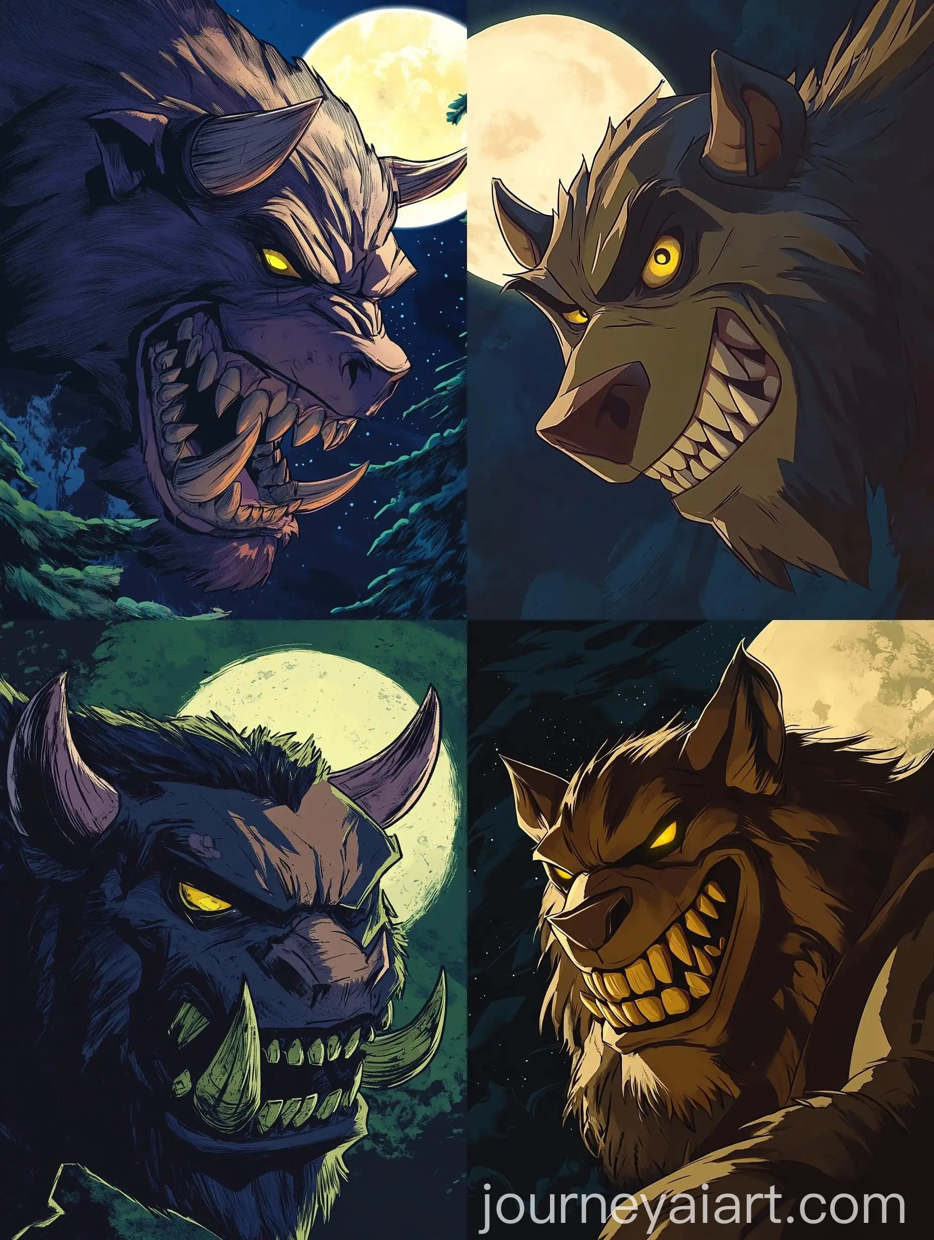 Mutant-Ox-Staring-at-Moon-in-Dark-Night