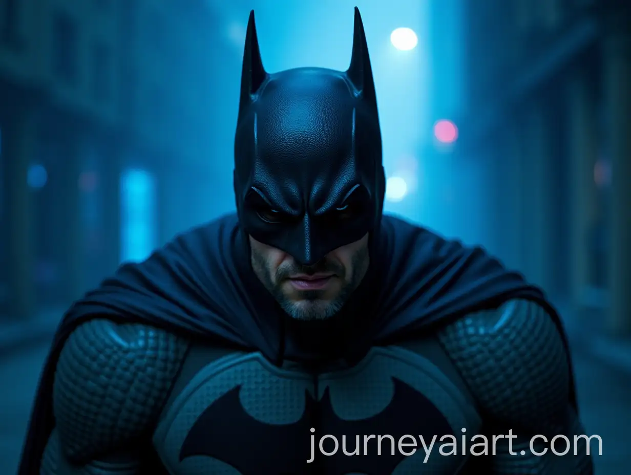 Angry-Batman-Confronting-Blue-Beetle-in-SciFi-Setting