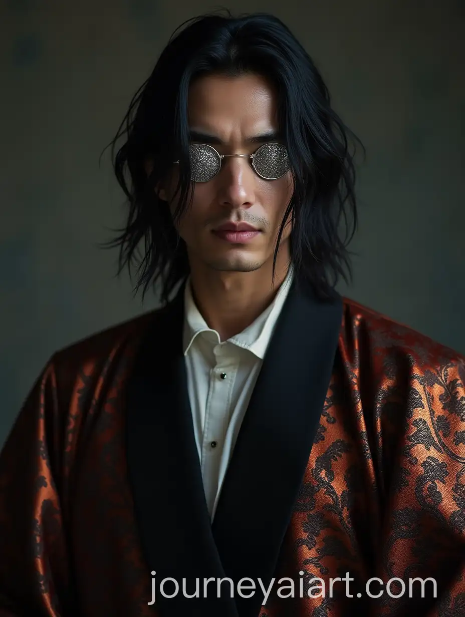 Fantasy-Man-in-Expensive-Copper-Patterned-Robe-withAI-Image-Prompt-Expansion-Silvery-Eyes