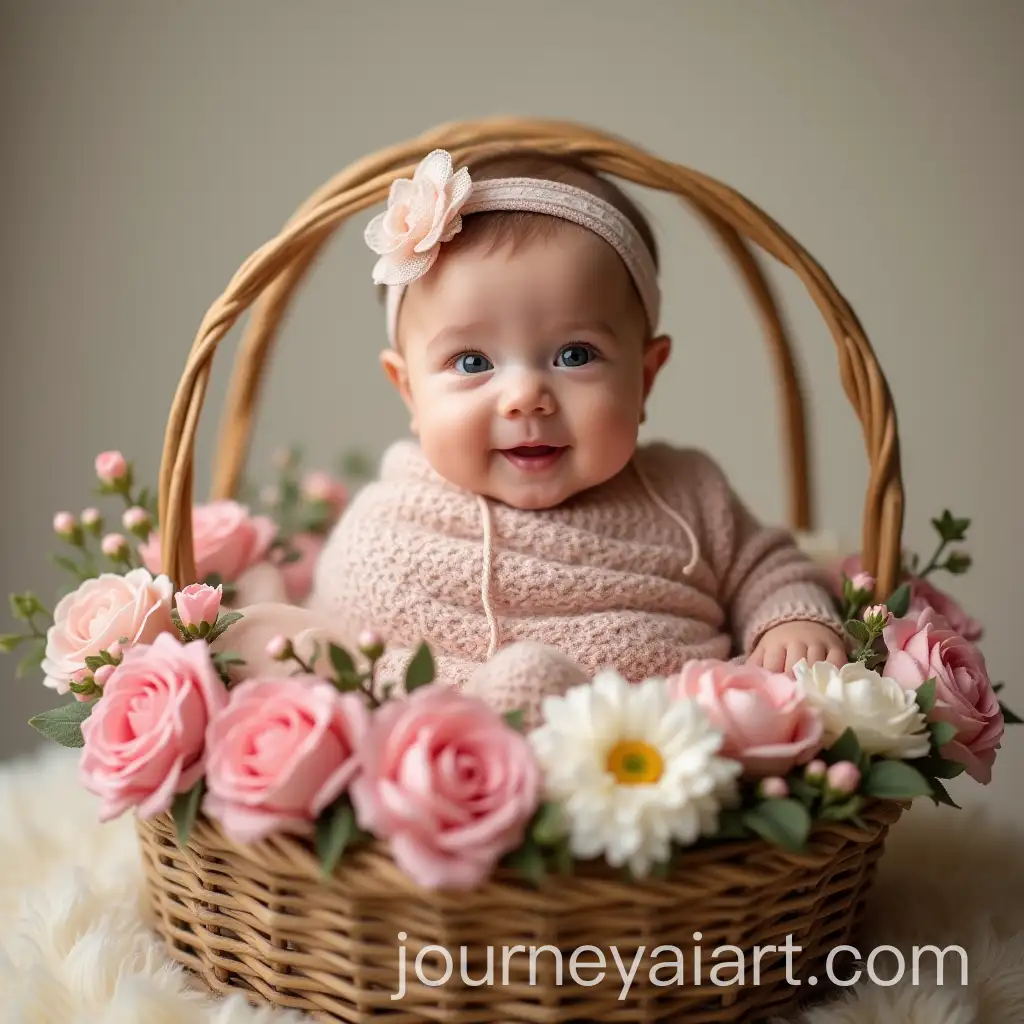 Baby-Girl-in-Flower-Basket