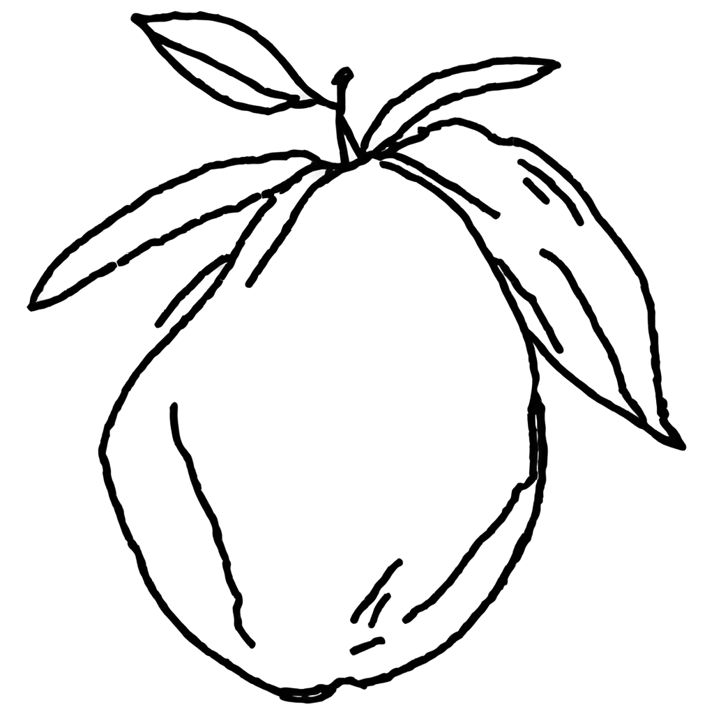 Black-and-White-Mango-Doodle-PNG-Image-Clean-HighQuality-Artwork-for-Versatile-Use
