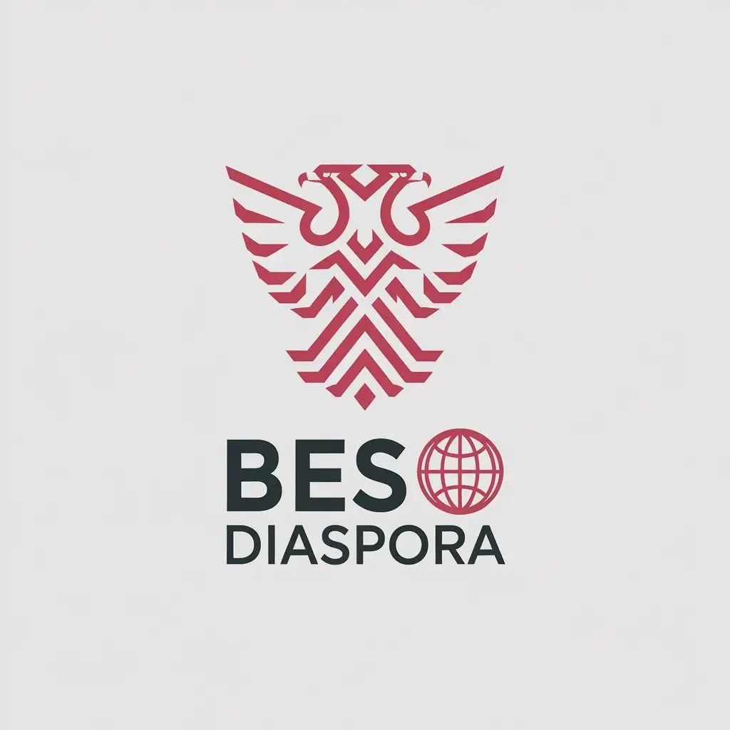 LOGO Design for Beso te Diaspora Stylized DoubleHeaded Eagle Globe Minimalistic Style for Nonprofit Industry