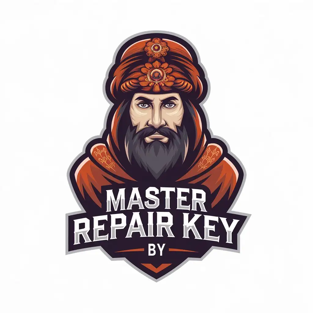 a vector logo design,with the text "master repair key by", main symbol:Dagestan Murad Akhvakh,Moderate,clear background