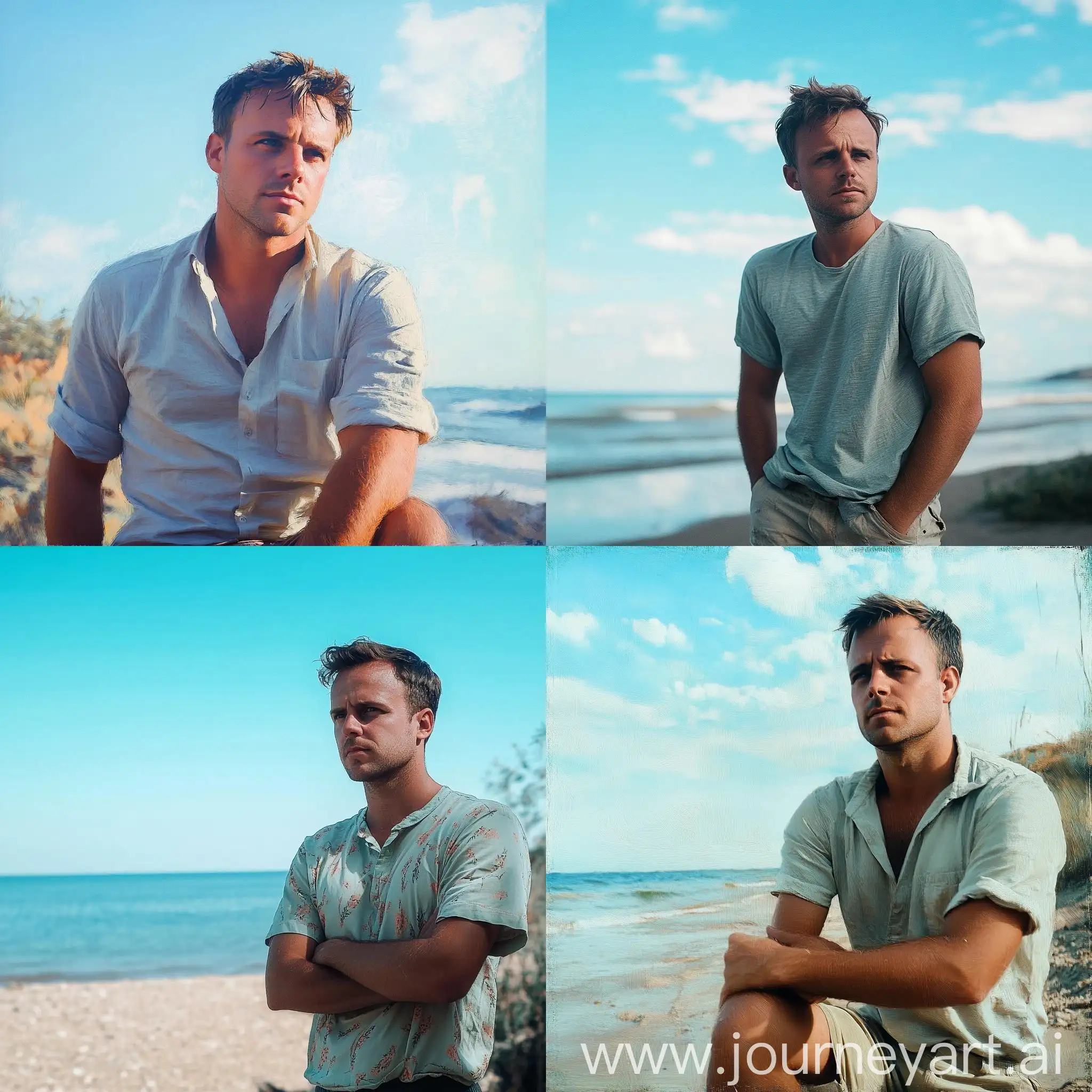 Stylish-Young-Man-Enjoying-Seaside-View-in-Casual-Beach-Attire