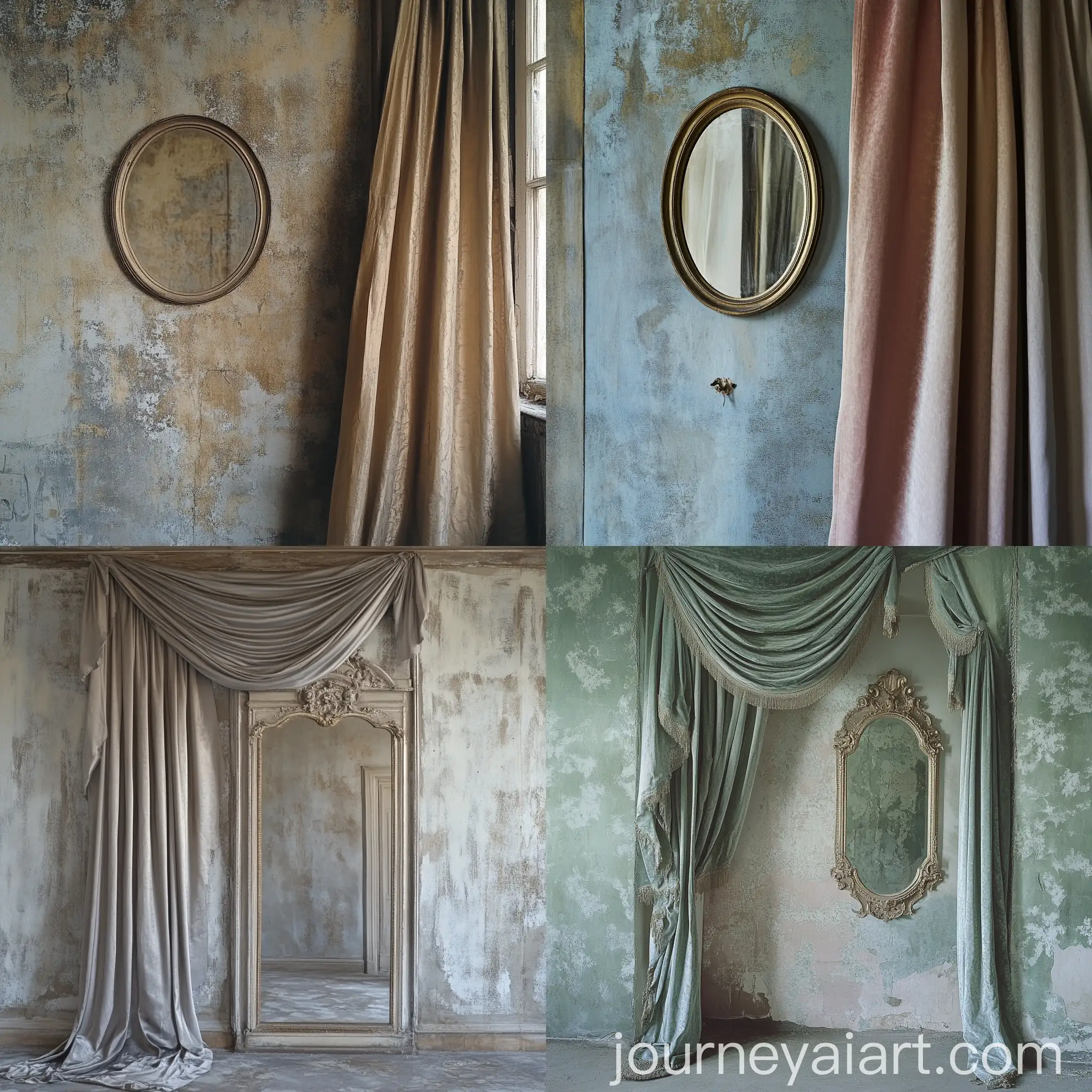 Interior-Design-Wall-with-Mirror-and-Curtain