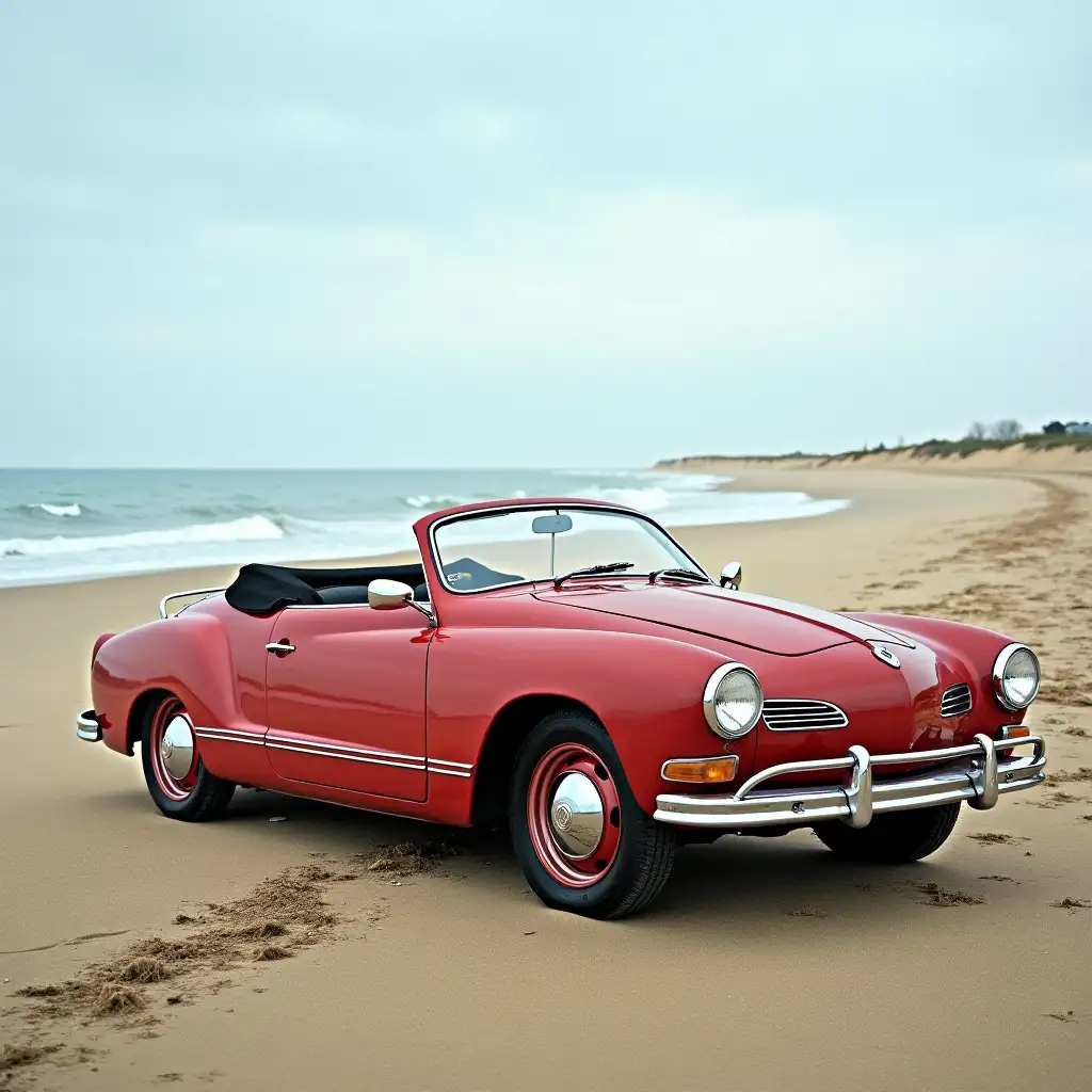 Vw karmann Ghia at the beach