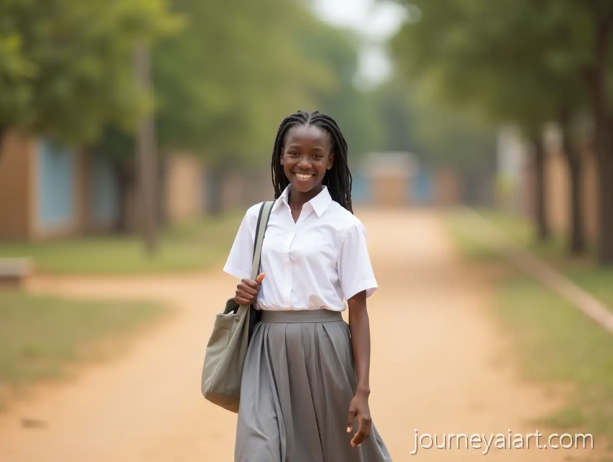 Beautiful-African-Schoolgirl-Walking-Home-in-White-Shirt-and-Ash-Skirt