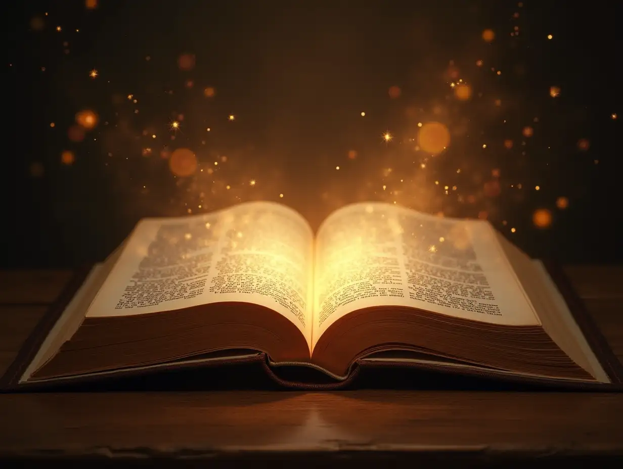 Generate an image of an extraordinary book that represents -the book of life- from the bible.