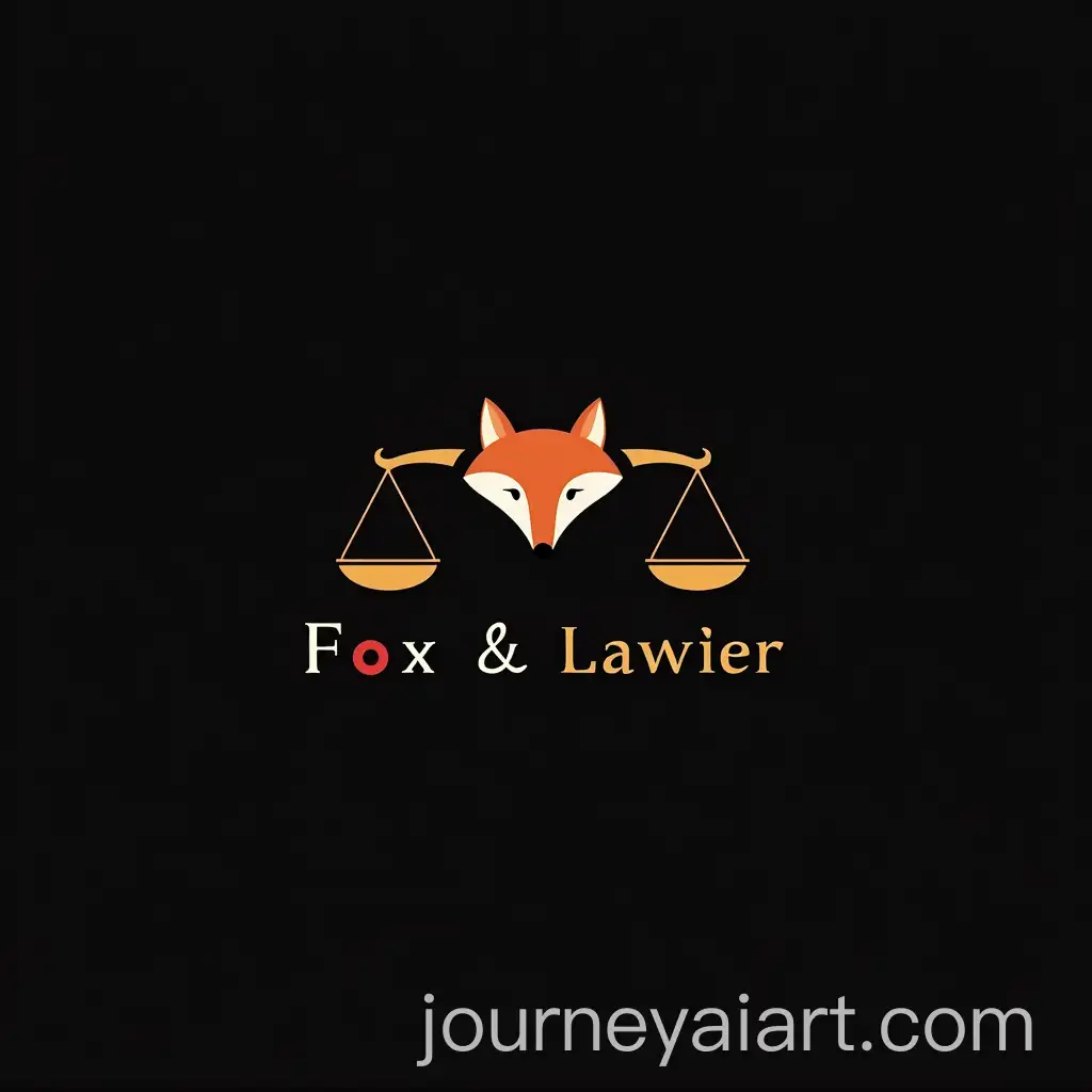 Lawyer-Business-Card-Featuring-Fox-and-Justice-Balance-Logo-with-Black-Background