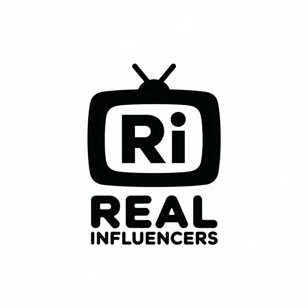 LOGO Design for Real Influencers Letters Ri in a TV with YouTube Video Theme