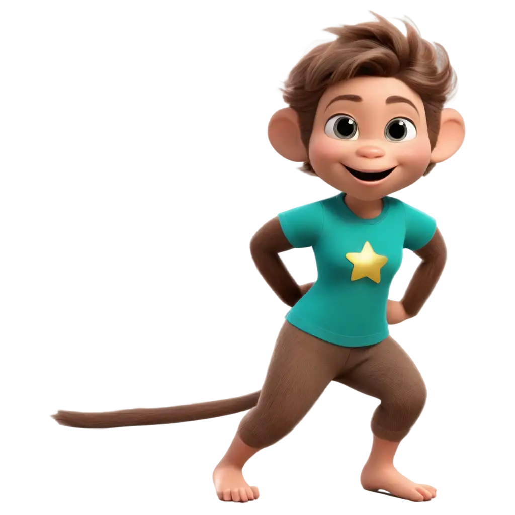 Adorable-Pixar-Style-PNG-Image-of-Mimi-the-Dancing-Monkey-in-Forest-Stage