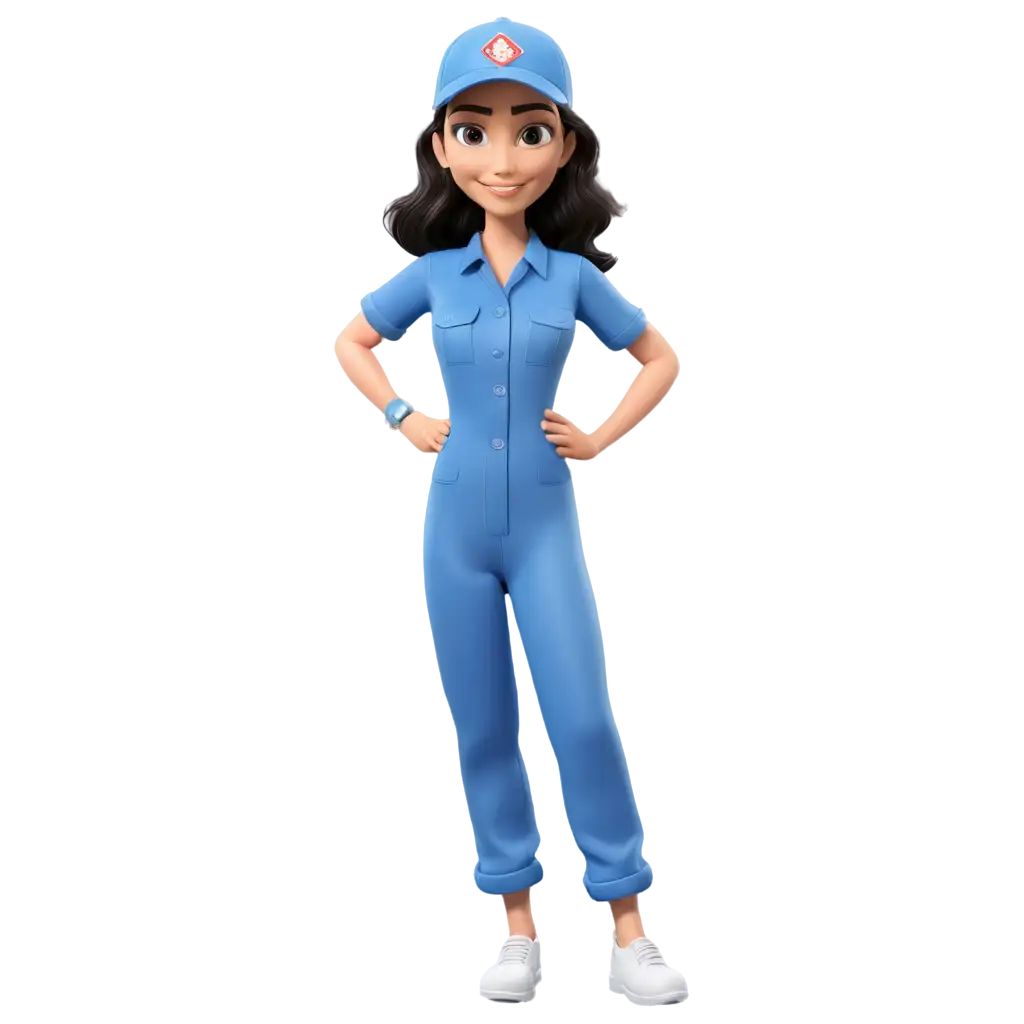 Cartoon-Woman-in-Safety-Coverall-Blue-PNG-from-Australia-High-Quality-Image-for-Versatile-Use