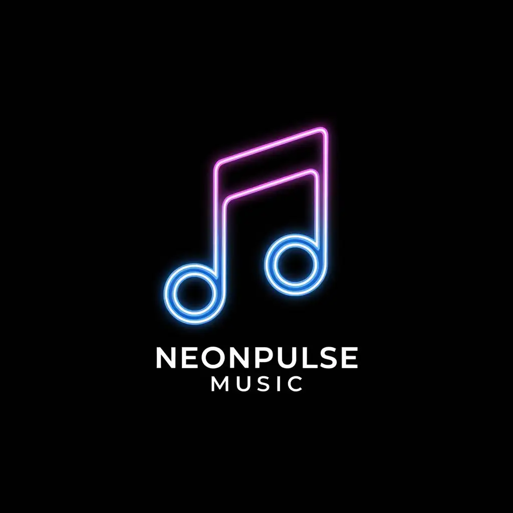 LOGO Design For NeonPulse Music Vibrant Vector Design with Musical Note Theme