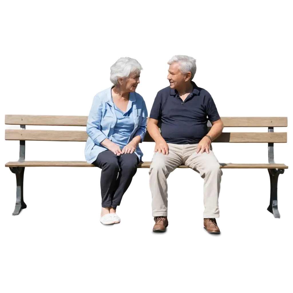 Elderly-Couple-Sitting-on-Bench-in-2D-PNG-Heartwarming-Illustration-of-Senior-Togetherness