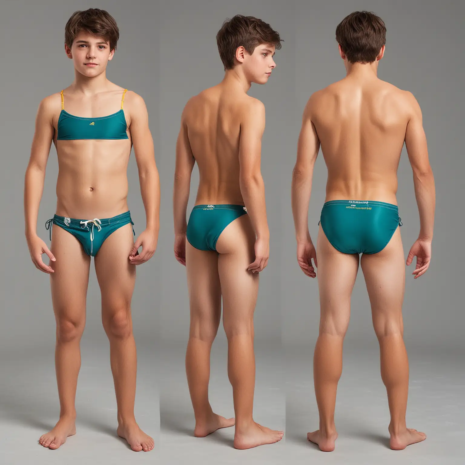 Teen-Boy-in-Nylon-Swimwear-Front-and-Back-View