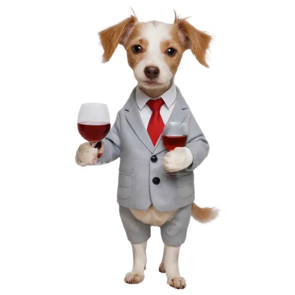 Charming-Dog-Holding-a-Glass-of-Wine-HighQuality-PNG-Image-for-Unique-Visuals