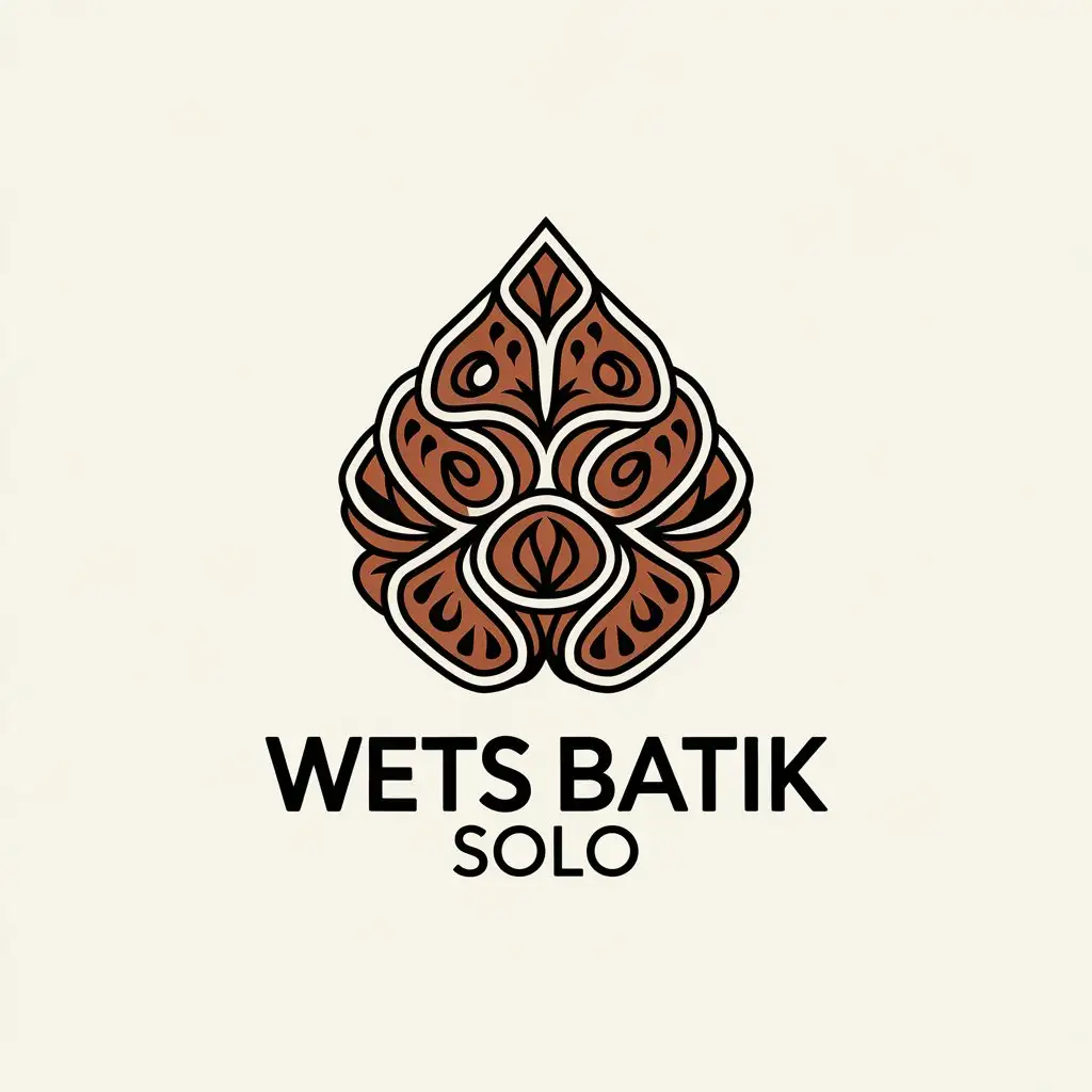 a vector logo design,with the text "wets batik solo", main symbol:logo batik yang elegant,complex,be used in bisnis industry,clear background