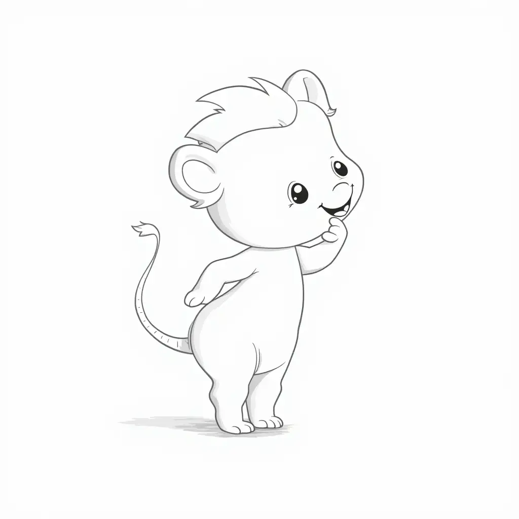 Childrens-Coloring-Book-Page-with-Thick-Outline-Object-in-Black-and-White