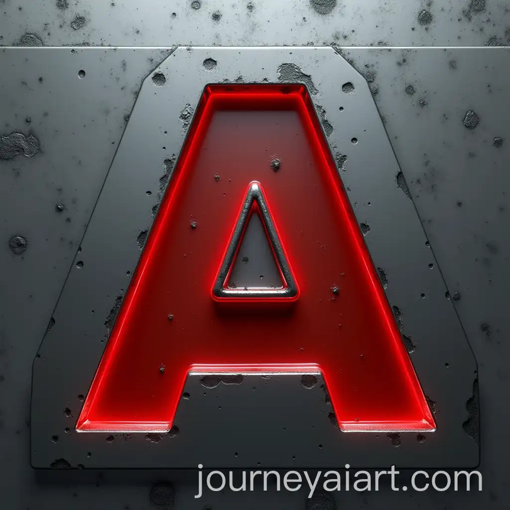 Minimalist-Steel-Letter-A-with-Molten-Weld-Effect-on-Tank-Armor