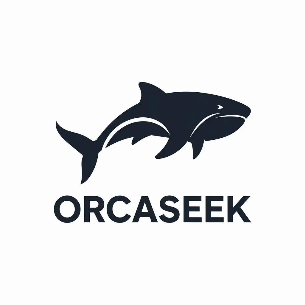 LOGO Design for OrcaSeek Minimalistic Whale Shark in Technology Industry