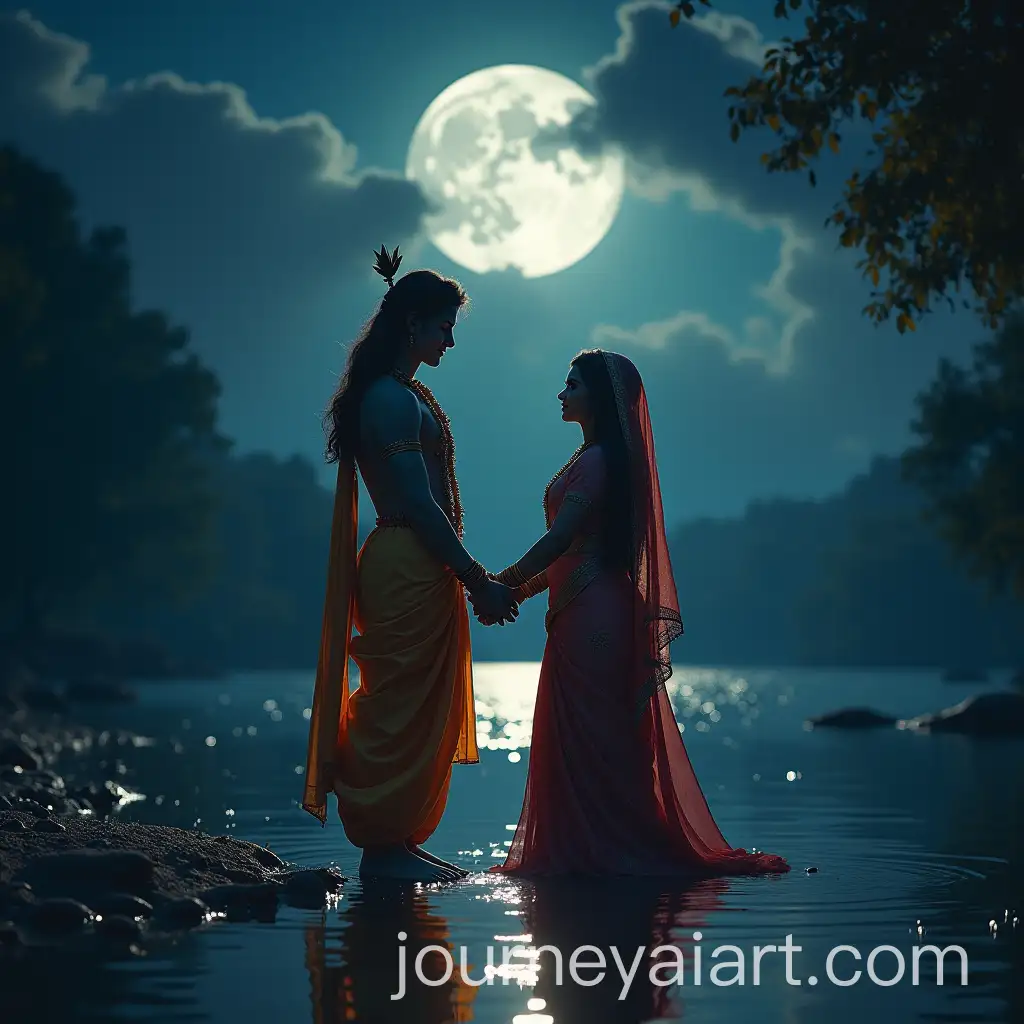 Krishna-and-Radha-under-Full-Moon-Tranquil-Scene-with-Divine-Couple