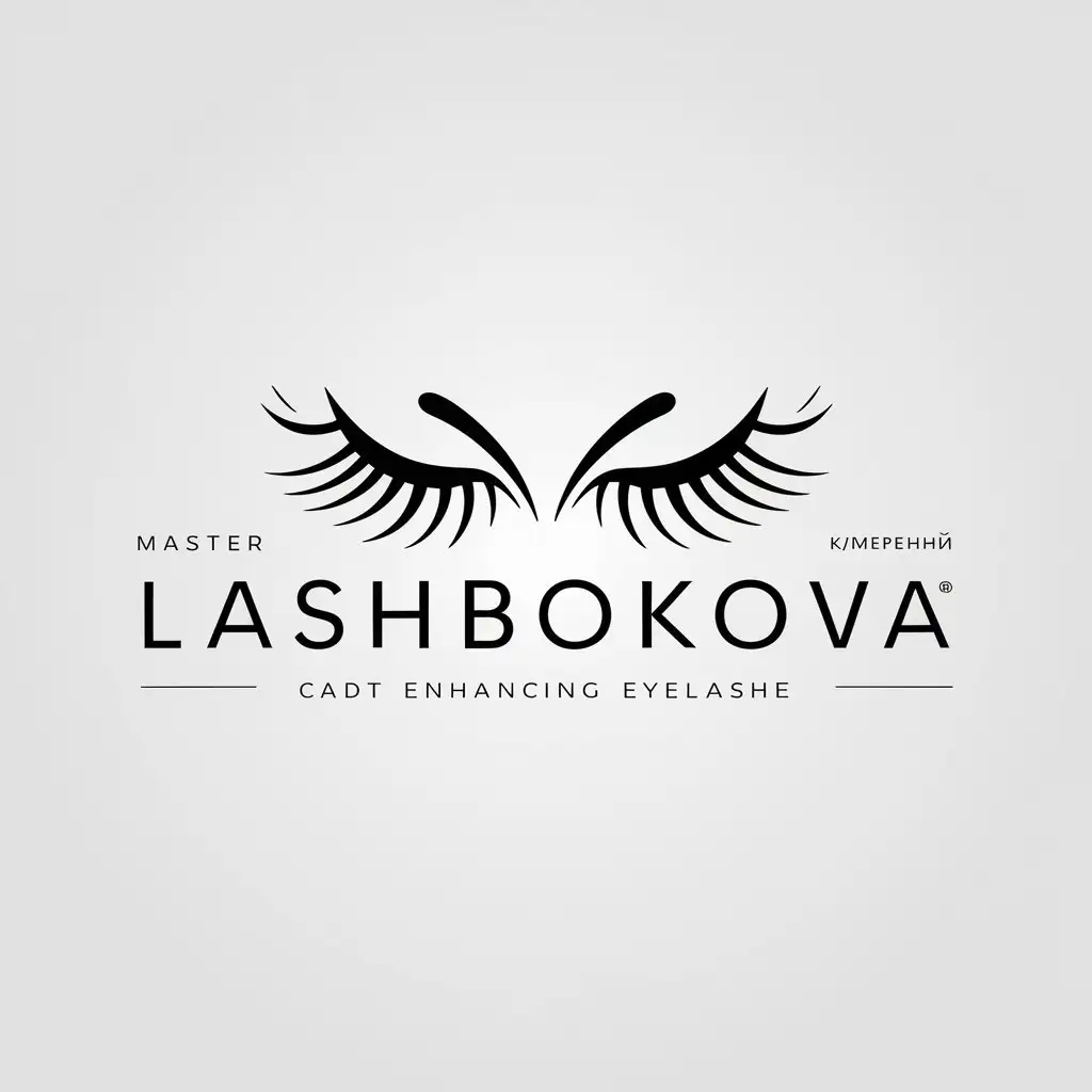 LOGO Design for Master Enhancing Eyelashes LashBokova Symbol with Clear Background for Beauty Industry