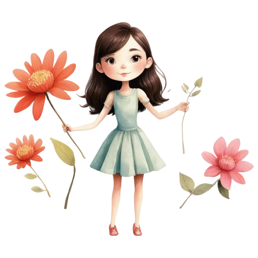 Quirky-Cartoon-Girl-in-a-Whimsical-World-PNG-Image-with-Playful-Elements