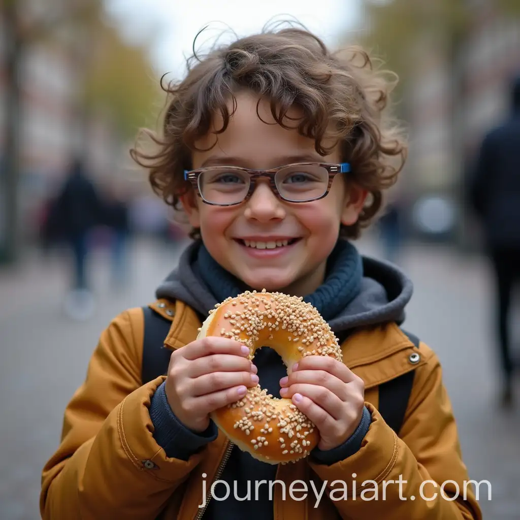 11YearOld-Boy-Caleb-Holding-Bagel-in-Amsterdam-Streets